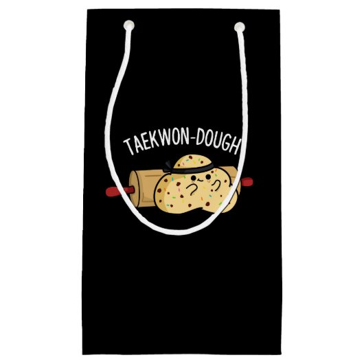 Taekwon-Dough Funny Baking Pun Dark BG Klein Cadeauzakje (Voorkant)