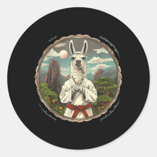 Taekwondo Alpaca Bos Kickboksen Judo Mma Alpaca Ronde Sticker