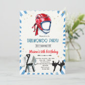 Taekwondo birthday party invitation (Debout devant)