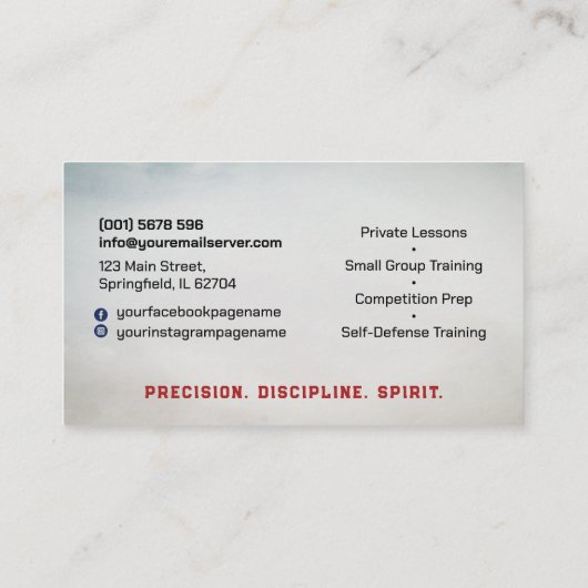 Taekwondo Coach - Taegeuk and Hangul Symbol Visitekaartje (Achterkant)