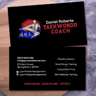 Taekwondo Coach - Taegeuk en Hangul symbool Visitekaartje