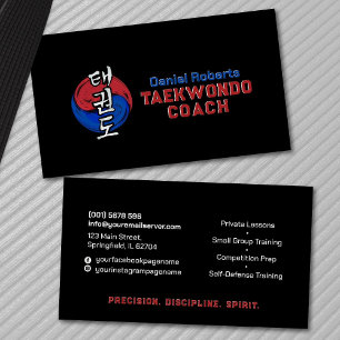 Taekwondo Coach - Taegeuk en Hangul-symbool Visitekaartje