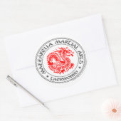 {Taekwondo Dragon} Ronde Sticker (Envelop)