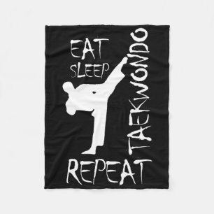 Taekwondo Eat Sleep Taekwondo Herhaal Martial Art Fleece Deken