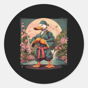 Taekwondo Eend Sakura Zonsondergang Mma Mount Fuji Ronde Sticker