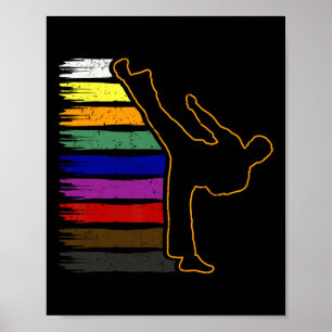 Taekwondo en Karate Zwarte Band Vechtkunst Student Poster