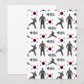 Taekwondo Fighter Martial Art 태 권 Zuid-Koreaanse v Kaart (Voorkant / Achterkant)