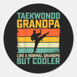 Taekwondo Grootvader Als Een Normale Grootvader Ma Ronde Sticker