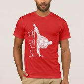 Taekwondo High Kick with Vertical Hangul T-shirt (Voorkant)