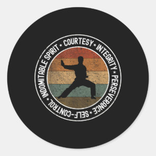 Taekwondo Karate 5 Principes Uniform Martial Arts Ronde Sticker