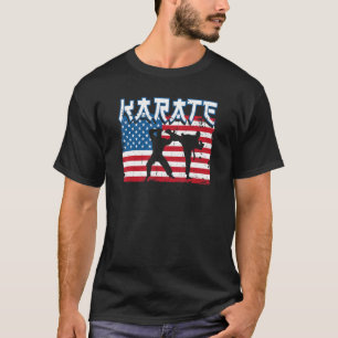 Taekwondo Karate American Usa Flag Karate T-shirt
