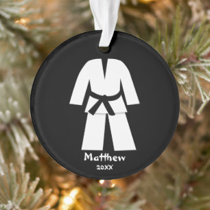 Taekwondo Karate Black Belt Aangepast Ornament