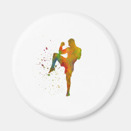 Taekwondo-karate en acuarela magneet