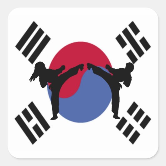 TaeKwonDo Kickers rechthoek stickers (Voorkant)