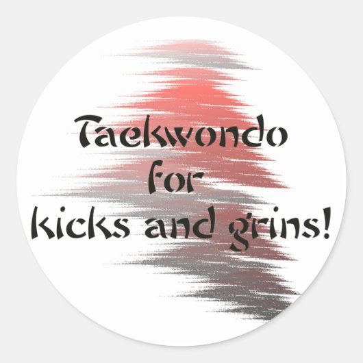 Taekwondo Kicks en Grins Ronde Stickers (Voorkant)