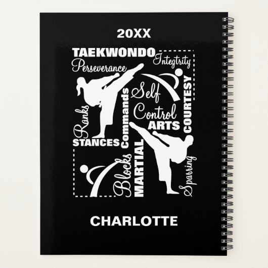 Taekwondo Martial Arts Sports Terminology Planner (Achterkant)
