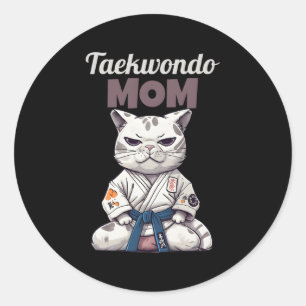 Taekwondo Moeder Kat Karate Judo Ronde Sticker