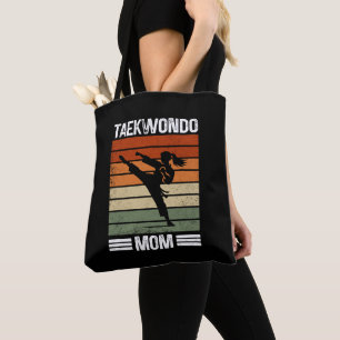 Taekwondo Mom Retro Martial Arts Mom Gift Draagtas
