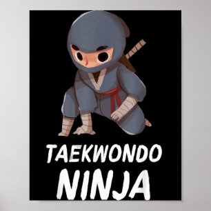 Taekwondo Ninja Jongen Grappige Vechtsporten Poster