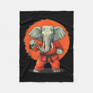 Taekwondo Olifant Kickboksen Dieren Jiu-Jitsu Fleece Deken