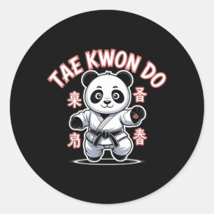 Taekwondo Panda Grappige Koreaanse Tkd Ronde Sticker