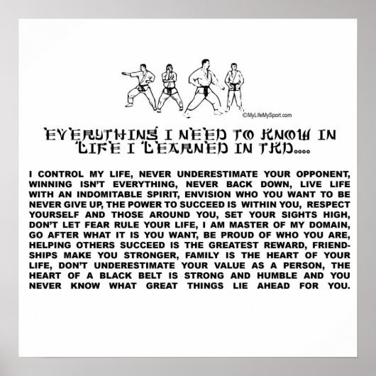 TAEKWONDO POSTER (Voorkant)