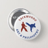 Taekwondo Red en Blue Stamp Ronde Button 5,7 Cm (Voorkant /achterkant)