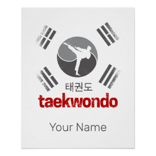 Taekwondo Retro Korea Vlag Martial Arts Vintage Perfect Poster