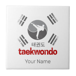 Taekwondo Retro Korea Vlag Martial Arts Vintage Tegeltje