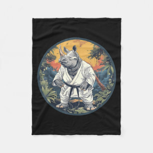 Taekwondo Rhino Kickboksen Animall Jiu-Jitsu Kung Fleece Deken