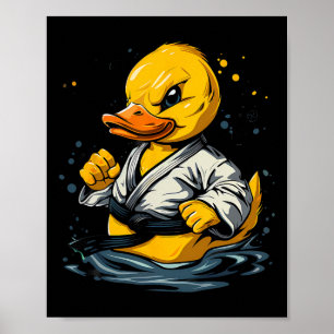 Taekwondo Rubber Eend Kickboksen Dier Jiu-jitsu Poster