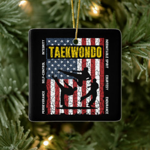 Taekwondo Self Control Amerikaanse Martial Arts Vl Keramisch Ornament