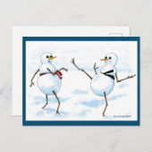 Taekwondo sneeuwman briefkaart (Voorkant / Achterkant)