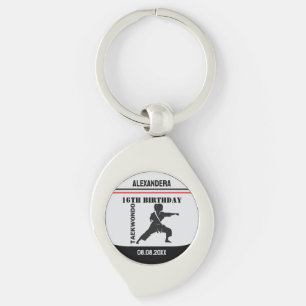 Taekwondo-speler, Verjaardagscadeau, Team Karate Sleutelhanger