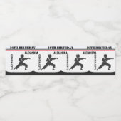 Taekwondo speler, Verjaardagsmeisje, Team Karate Waterfles Etiket (Enkel label)