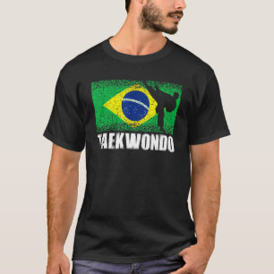 Taekwondo Sport Retro Brazilië Vlag Braziliaanse M T-shirt