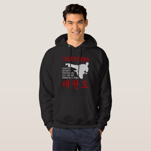 Taekwondo Tenets Martial Arts Hoodie (Voorkant volledig)