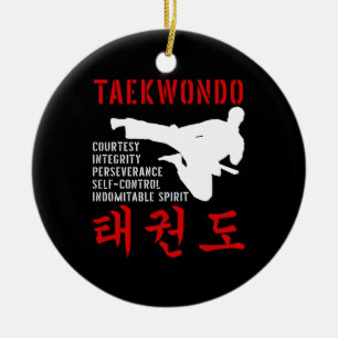 Taekwondo Tenets Martial Arts Keramisch Ornament