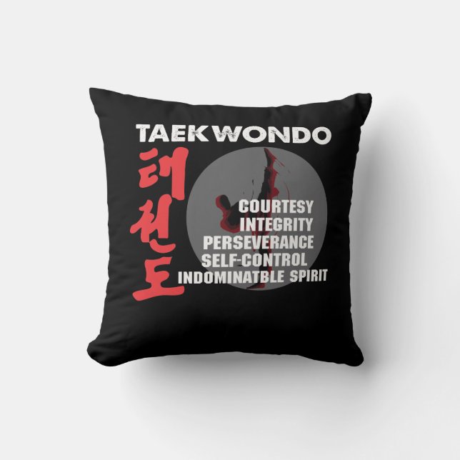 Taekwondo Tenets Martial Arts Tae kwon do Kussen (Voorkant)