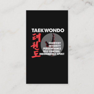 Taekwondo Tenets Martial Arts Tae kwon do Visitekaartje