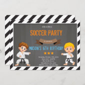 Taekwondo thème ceinture noire Invitation (Devant / Derrière)