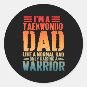 Taekwondo Vader Als Normale Vader Ronde Sticker