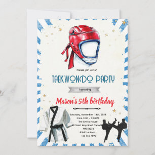 Taekwondo verjaardagsfeest uitnodiging