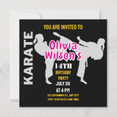 Taekwondo verjaardagsfeestje, Taekwondo Meisje Spe Kaart (Voorkant)