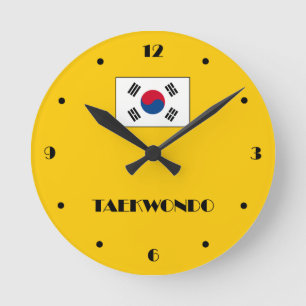 Taekwondo Wall Clock Ronde Klok