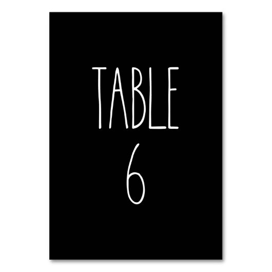 Tafel 6 Rae Dunn Aardewerk Zwarte Tafelkaart Kaart (Voorkant)