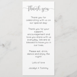 Tafel bedankkaart, plaats instelling Kaart, dank Menu