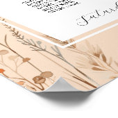 Tafel Bruiloft Zitplaatsen 12 Bohemian Boho Floral Poster (Hoek)