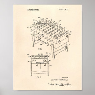 Tafel Football Game 1975 Patent Art Old Peper Poster