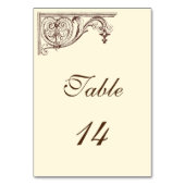 Tafel Kaart nummer bruiloft Vintage (Voorkant)